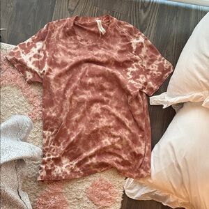 lululemon athletica Short Sleeve Tie-Dye Tee in Rust and Cream